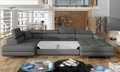 Coltar extensibil stanga 6 locuri ELTAP, Rod-34, Rodrigo, 345x202x90 cm, lemn/poliester, gri inchis