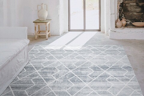 Covor, 38593a bohemian, 200x290 cm, polipropilena, albastru