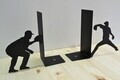Opritor de carti, RT-MET-BOOKEND-003, Dimensiune: 21 x 8,2 x 19 cm (1 bucată), Negru