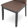 Scaun dining tapitat, Erica, 49 x 50 x 90 cm, lemn/stofa, maro/negru