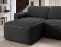 Coltar stanga 4 locuri ELTAP, Ume, 287x190x88 cm, lemn/poliester, gri inchis/gri