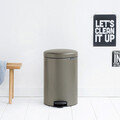 Cos de gunoi cu pedala, Brabantia, NewIcon Platinum, 20 L, 38x29x46.7 cm, otel, gri inchis