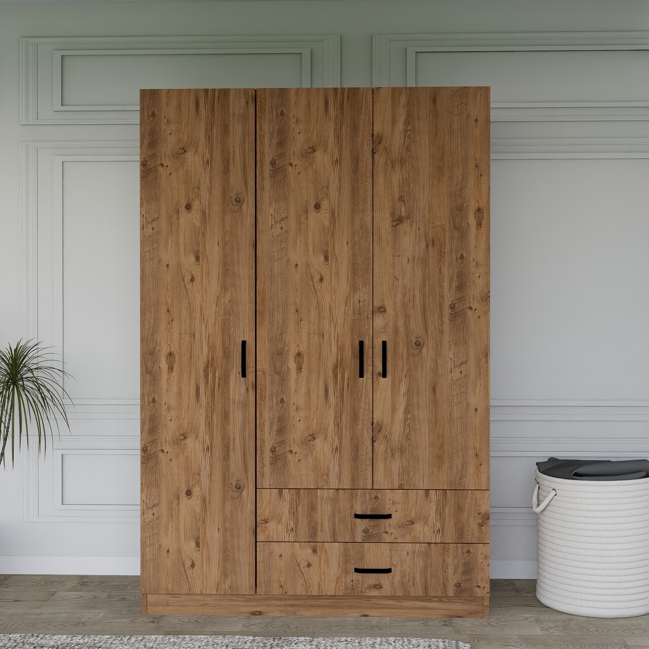 Dulap pentru haine, Miwood, Yaman 1600-027, 120x181x45 cm, PAL, Maro - 1 | YEO