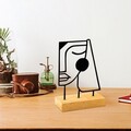 Decoratiune, Serenity, 26x8x17 cm, Metal, Lemn/Negru