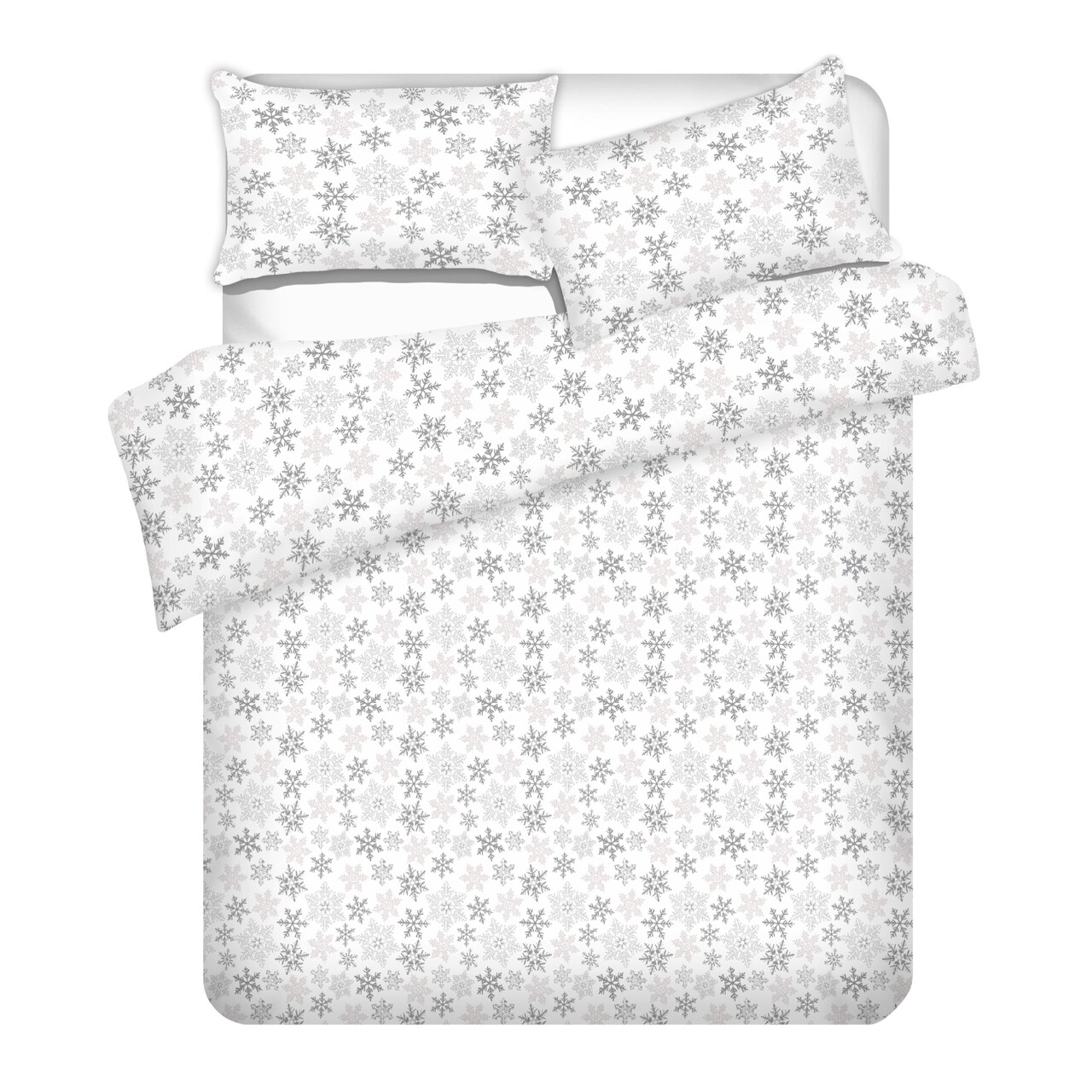 Lenjerie de pat dubla Lugn, Homla, 3 piese, 160x200 cm, bumbac, alb/gri - 2 | YEO