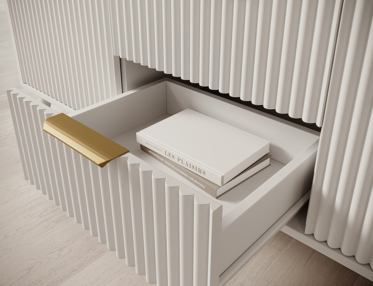 Comoda TV ELTAP, Chavelle, 150x40x60 cm, PAL/MDF, alb - imagine 7