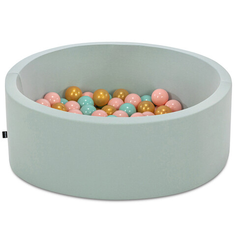 Piscina cu bile, bubble pops v12, 150 bile, Ø85 x 30 cm, bumbac/plastic, menta