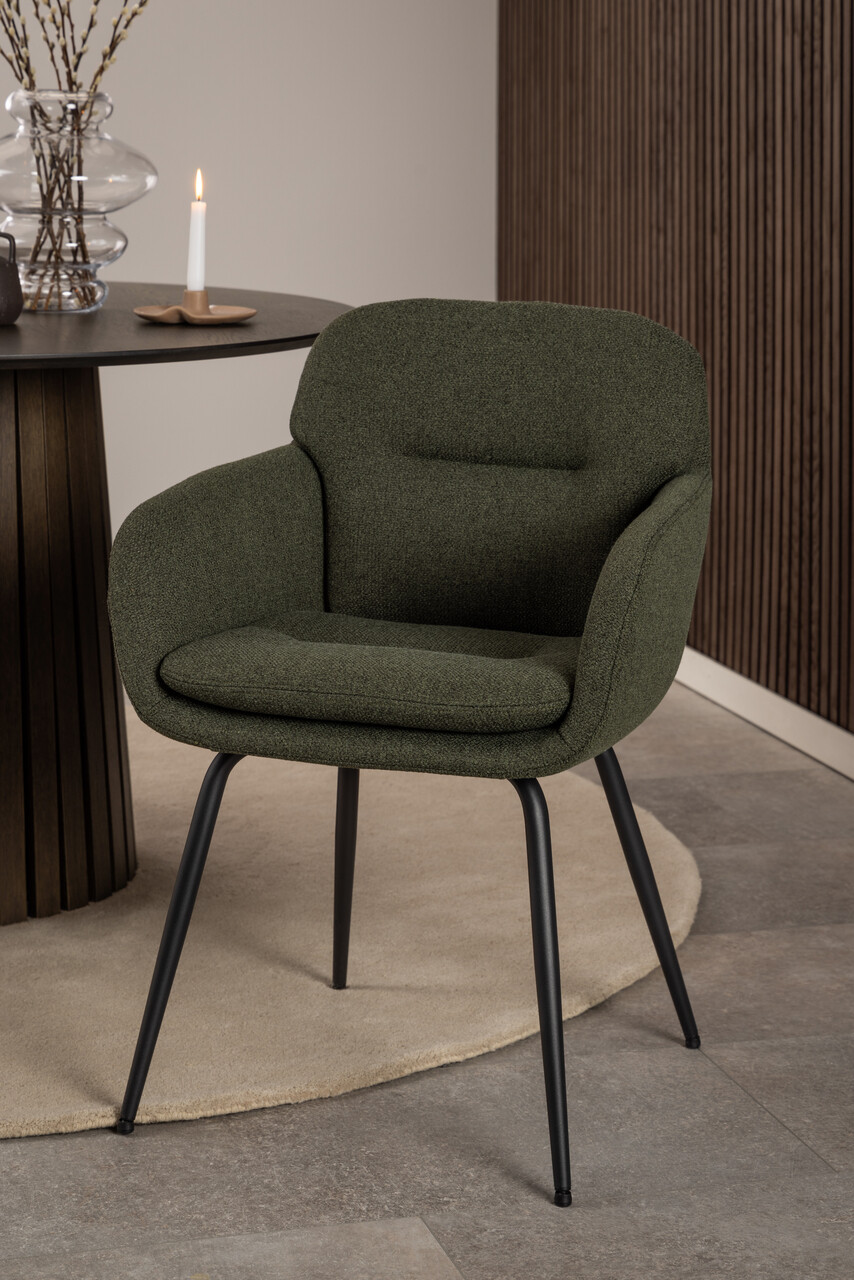 Scaun Dora, Actona, 58x59x84 cm, tesatura structurata/otel, verde - view 5