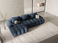 Coltar extensibil stanga 3 locuri, Linz, Cosmopolitan Design, 275x142x84 cm, tesatura structurata, albastru inchis