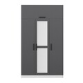 Dulap pentru haine, Minerva, Minar 3 Kapak 255, 135x255x52 cm, PAL, Antracit/Alb