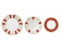 Serviciu de masa 18 piese, Golden Eye Red, Brandani, portelan