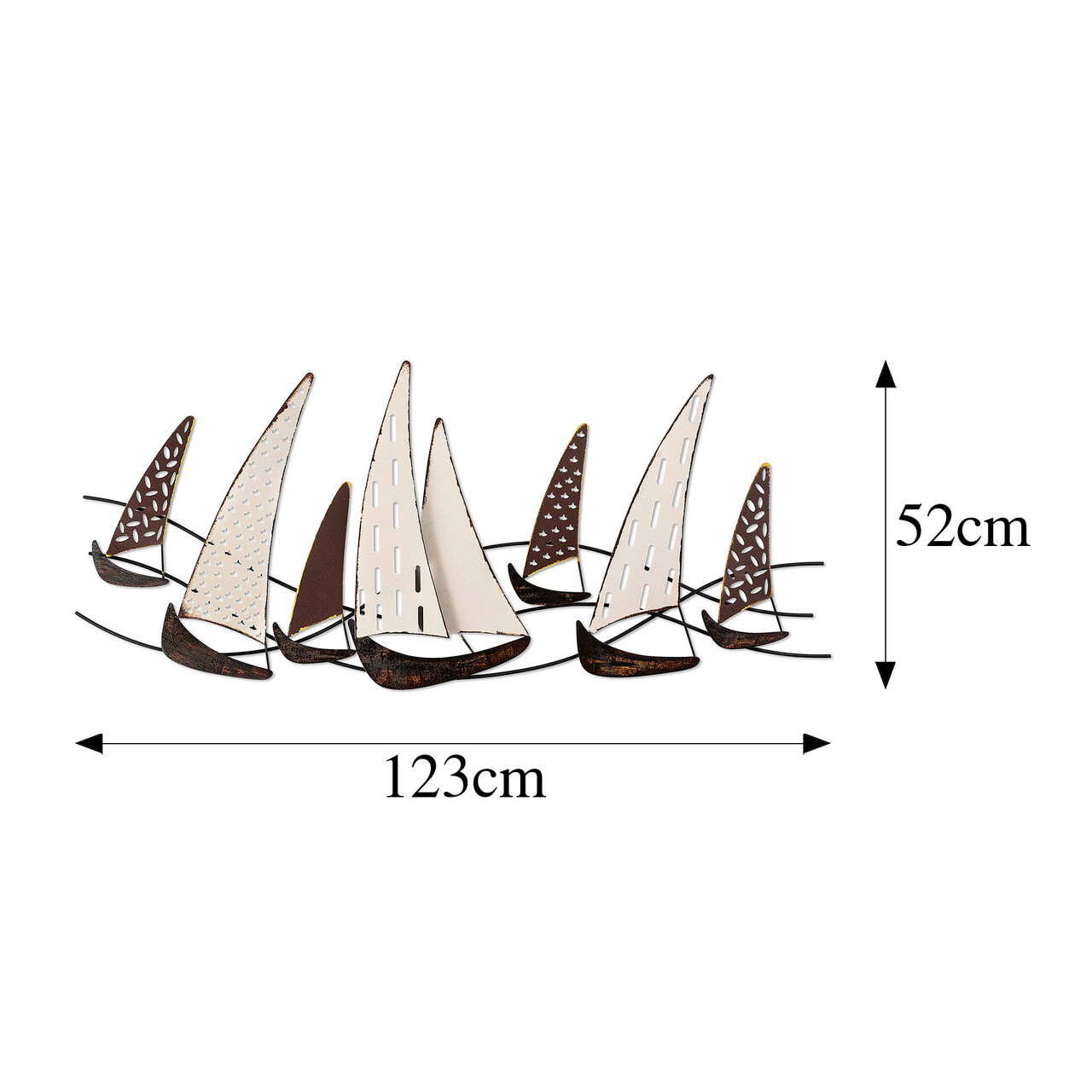 Decoratiune de perete, Uskuna, Metal, Dimensiune: 123 x 52 cm, Multicolor