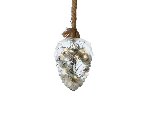 Decoratiune luminoasa Pinecone, Lumineo, 15×21 cm, sticla 15x21