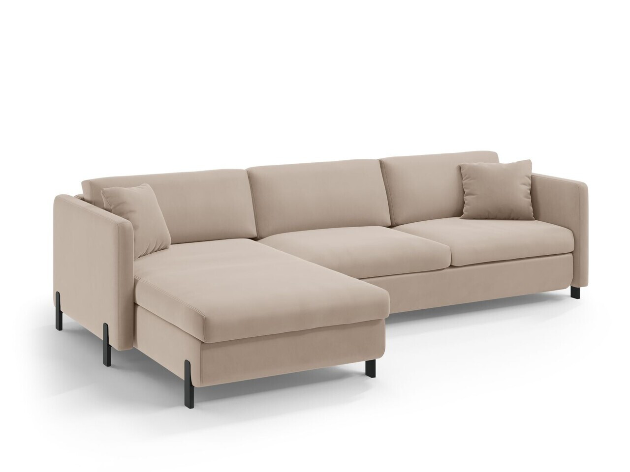 Coltar extensibil stanga 5 locuri, Gloria, Micadoni Home, 286x170x88 cm, catifea, bej — imaginea 4