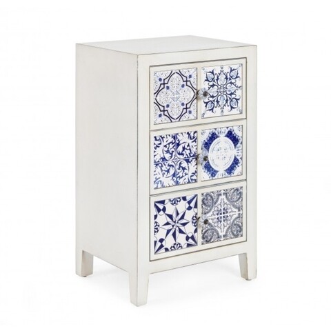 Comoda cu 3 sertare, demetra, bizzotto, 43x33x71 cm, lemn de brad/ceramica
