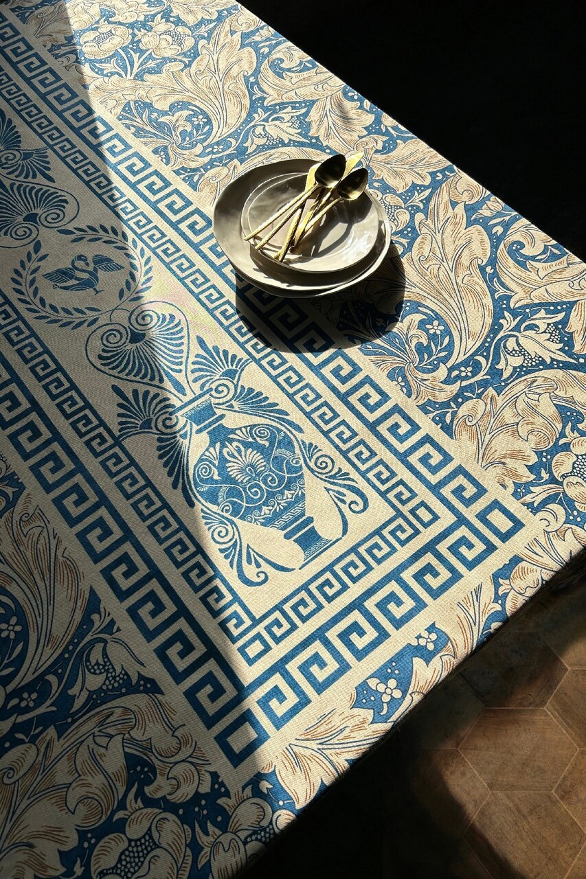Fata de masa, SX - Kitchen, 626SRT1125, Poliester , Dimensiune: 135 x 200 cm (1 bucată), Albastru/Alb