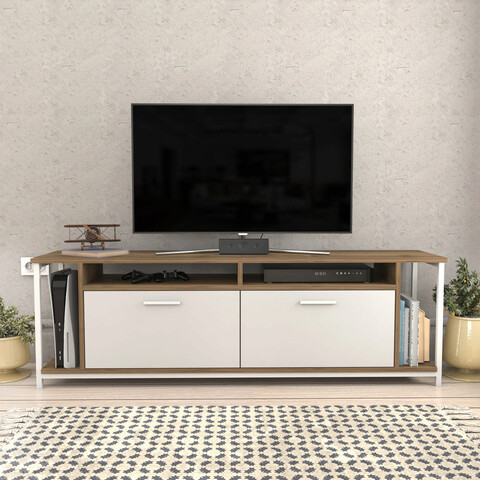 Comoda tv, retricy, omar, 160x35x50.8 cm, pal, alb / nuc