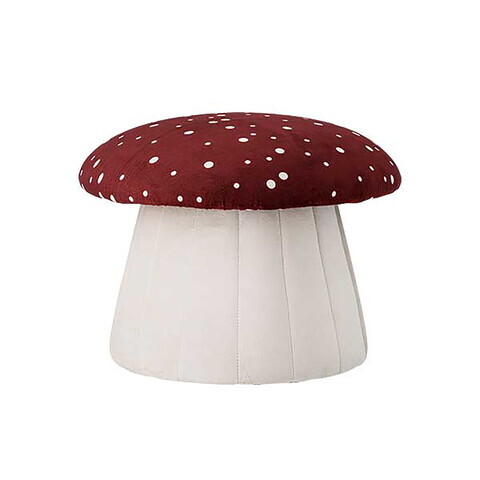 Taburet, Bloomingville, Lue, 37x30 cm, MDF/lemn de pin/poliester, rosu/alb antic