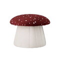 Taburet, Bloomingville, Lue, 37x30 cm, MDF/lemn de pin/poliester, rosu/alb antic