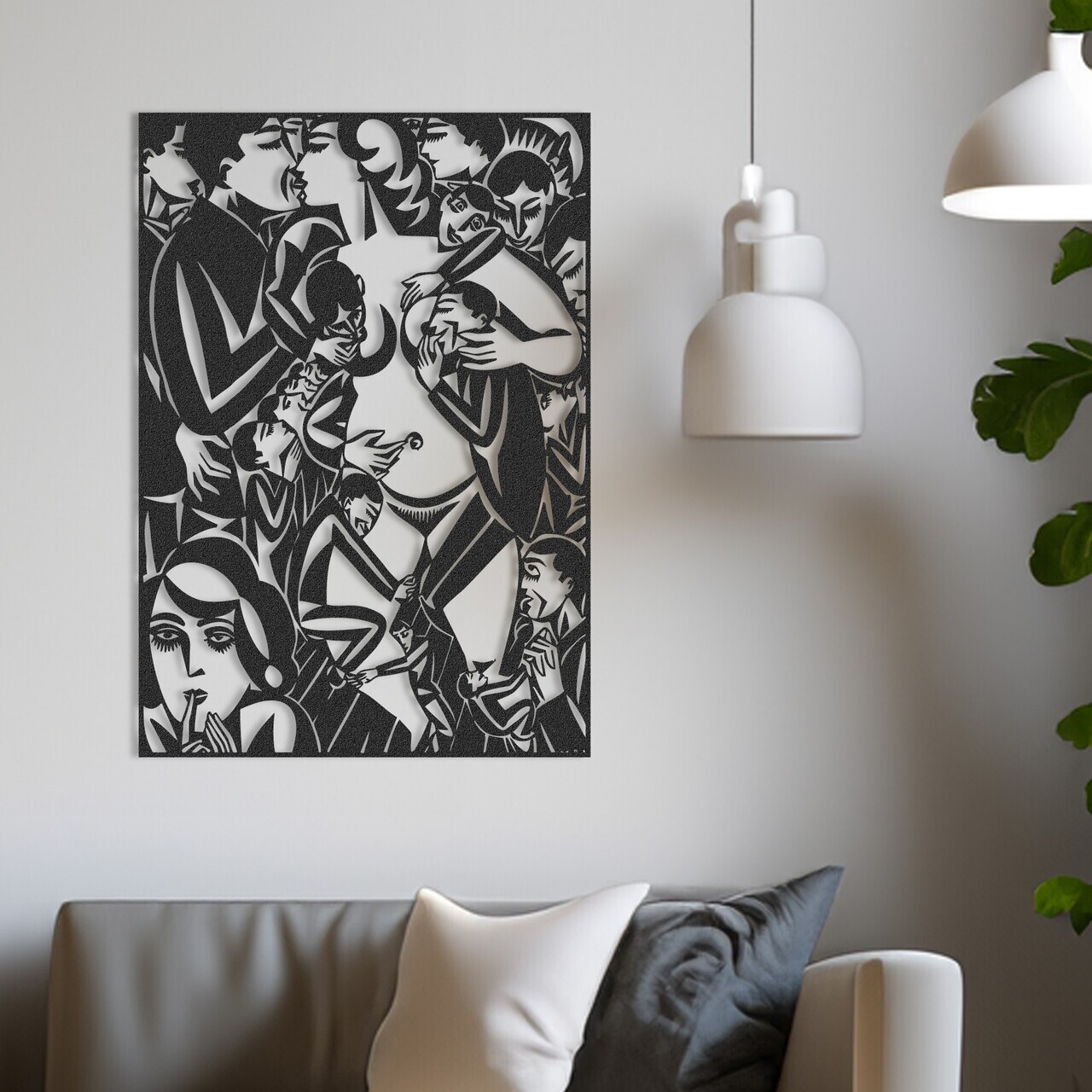 Decoratiune de perete, RT-NMD-009, Dimensiuni: 58,5 x 41 cm, Negru — imaginea 3