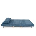 Canapea extensibila 2 locuri Solace, Homla, 140x91x84 cm, MDF/catifea din poliester, albastru
