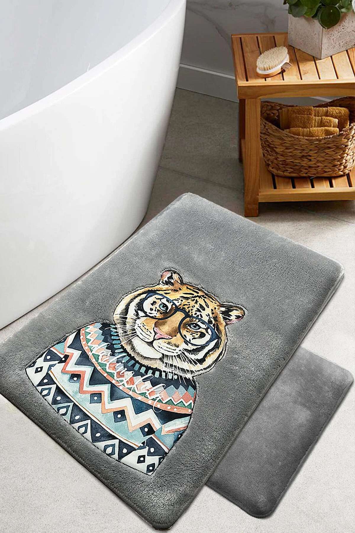 Set covorase de baie, L'essentiel Maison, Logwe, Fumuriu