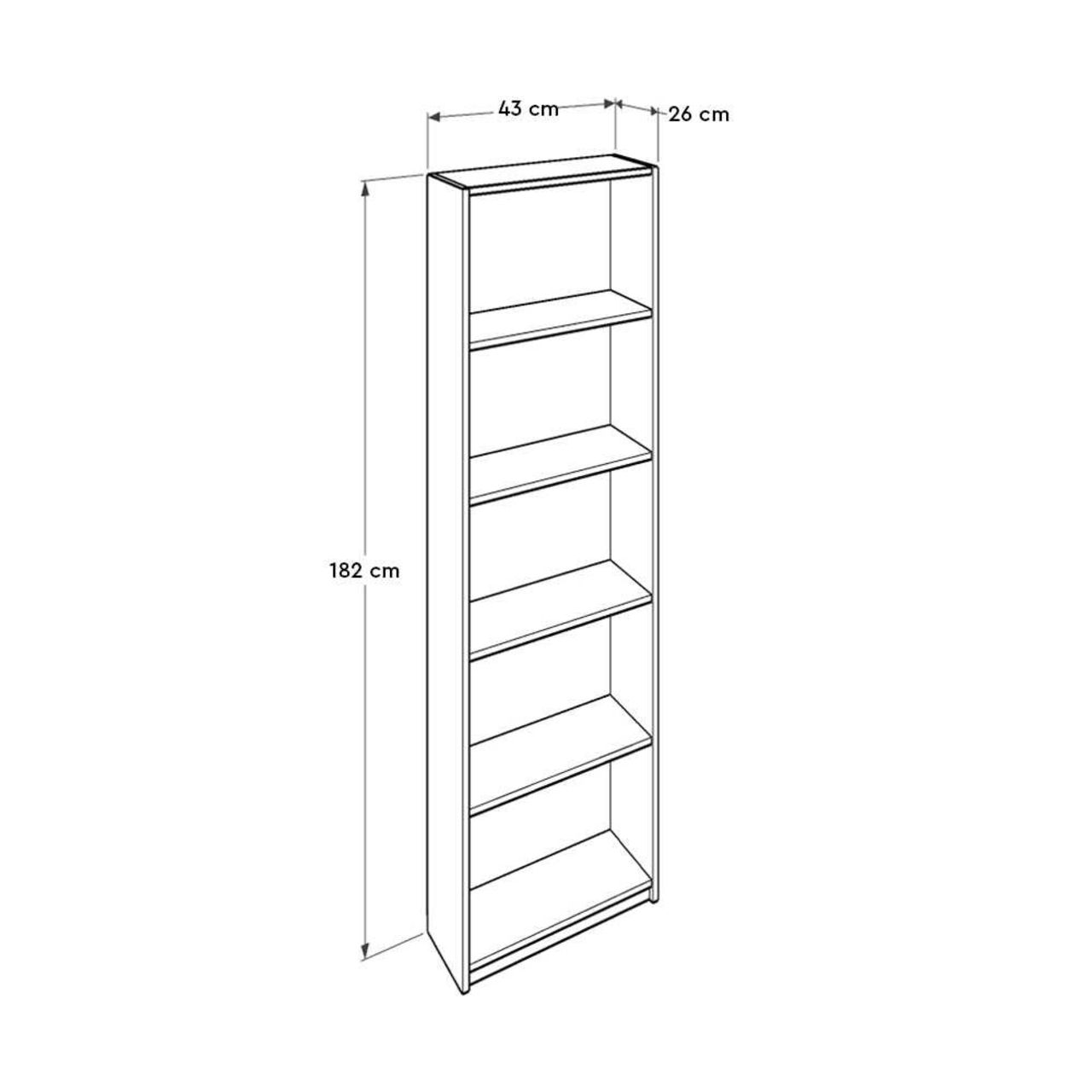 Corp biblioteca, Hanah Home, Ktp-325-Bb-1, 43x182x26 cm, Alb - view 10