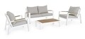 Set mobilier pentru gradina/terasa 4 piese Einar, Bizzotto, aluminiu/placaj/poliester, alb