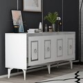 Consola, Olivia, Karya, 150x40x79 cm, PAL , Alb / Argintiu