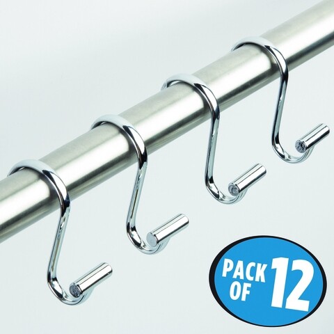 Set 12 inele pentru perdea de dus t-bar, idesign, 4.5x7 cm, otel