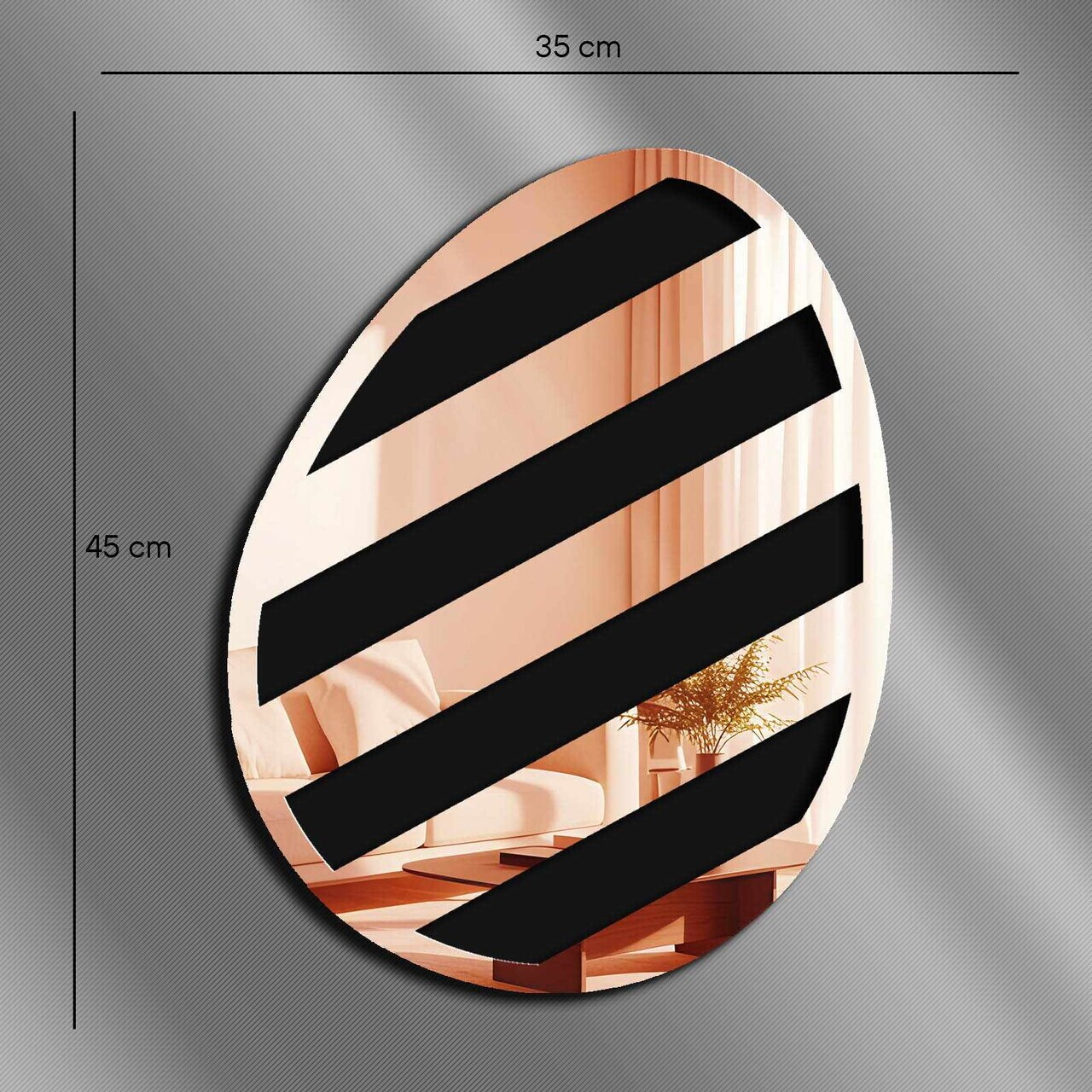 Oglinda decorativa, EAS004ROSEGOLD, Baza din 100% EVA (Grosime: 10 mm), Auriu roz — imaginea 4