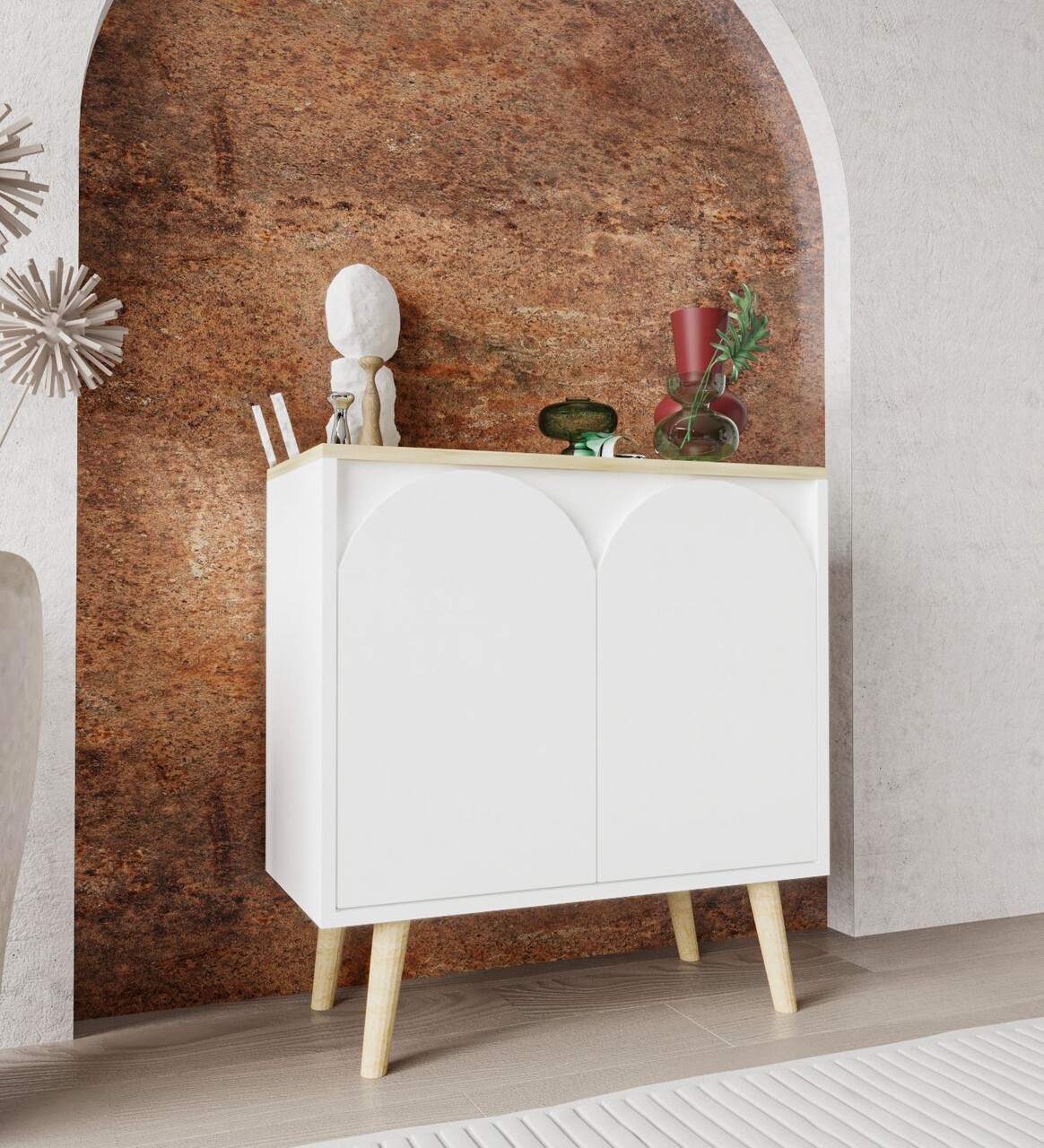 Consola, Hanah Home, Venezia 75, 76x80x30 cm, PAL, Stejar Safir / Alb - view 2