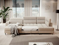 Coltar extensibil stanga 4 locuri ELTAP, LT-18RAQ, Berrto, 306x165x100 cm, lemn/poliester, bej