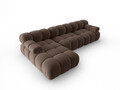Coltar modular stanga 4 locuri, Bellis-51, Micadoni Home, 282x155x70 cm, catifea, maro inchis
