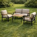 Set mobilier de gradina, Hanah Home, Duru, Crem
