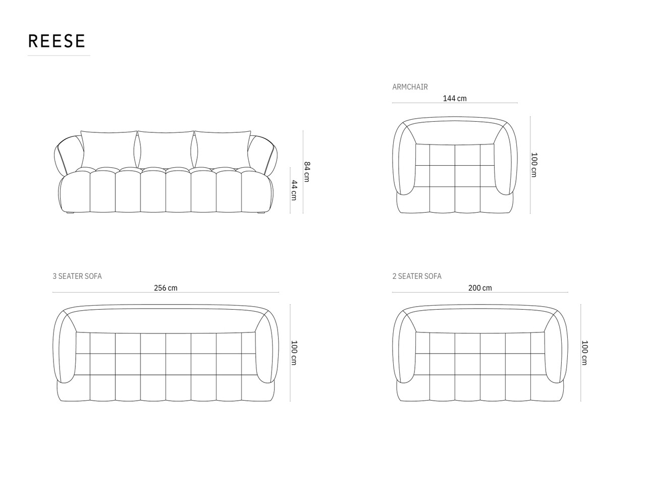 Canapea 2 locuri, Reese-192, Micadoni Home, 200x100x84 cm, catifea structurata, galben mustar