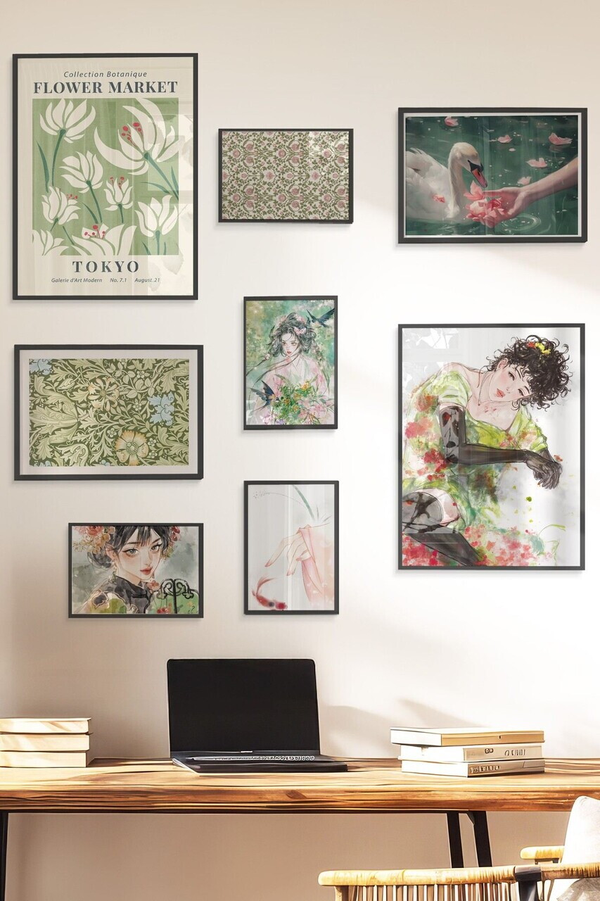 Tablou decorativ, Çgs-074-Black-Byk, Lemn masiv, Față: 100% PVC STICLĂ, Multicolor - view 3