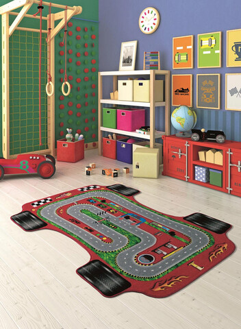 Covor, Car Racing, 133×190 cm, Poliamida, Multicolor 133x190