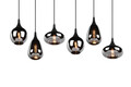 Lustra Lumina, TRIO, 85x20x150 cm, 40W, 6x E14, metal, negru mat/argintiu