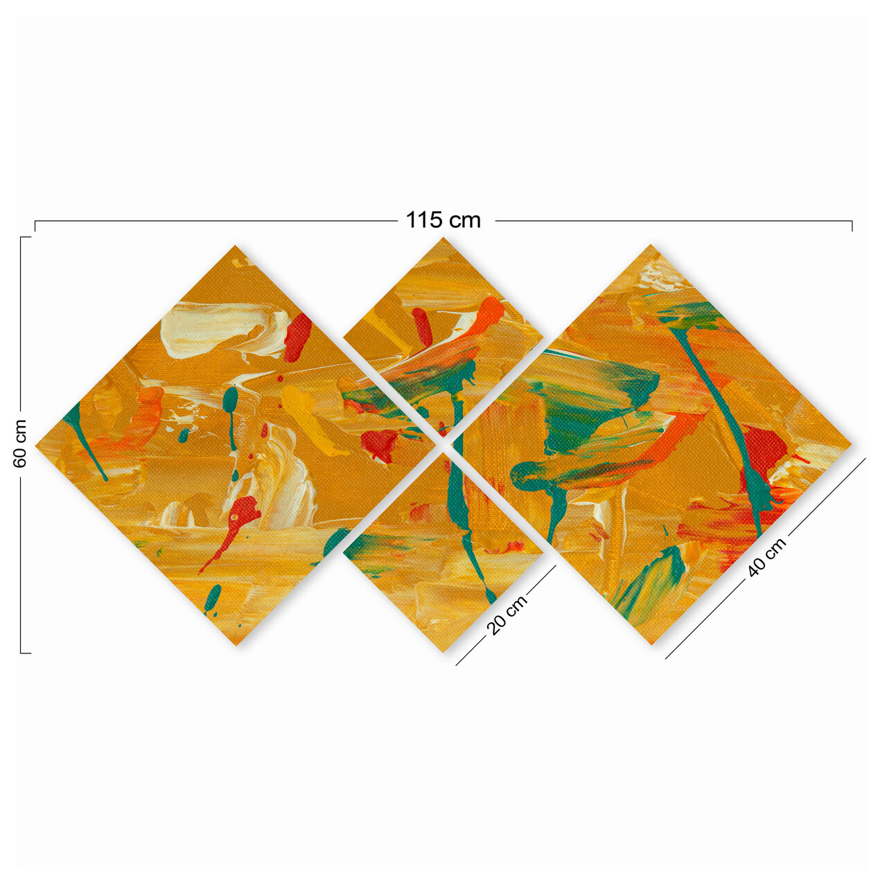 Set 4 tablouri decorative, 4MDF3582425, MDF, Imprimat UV, Multicolor