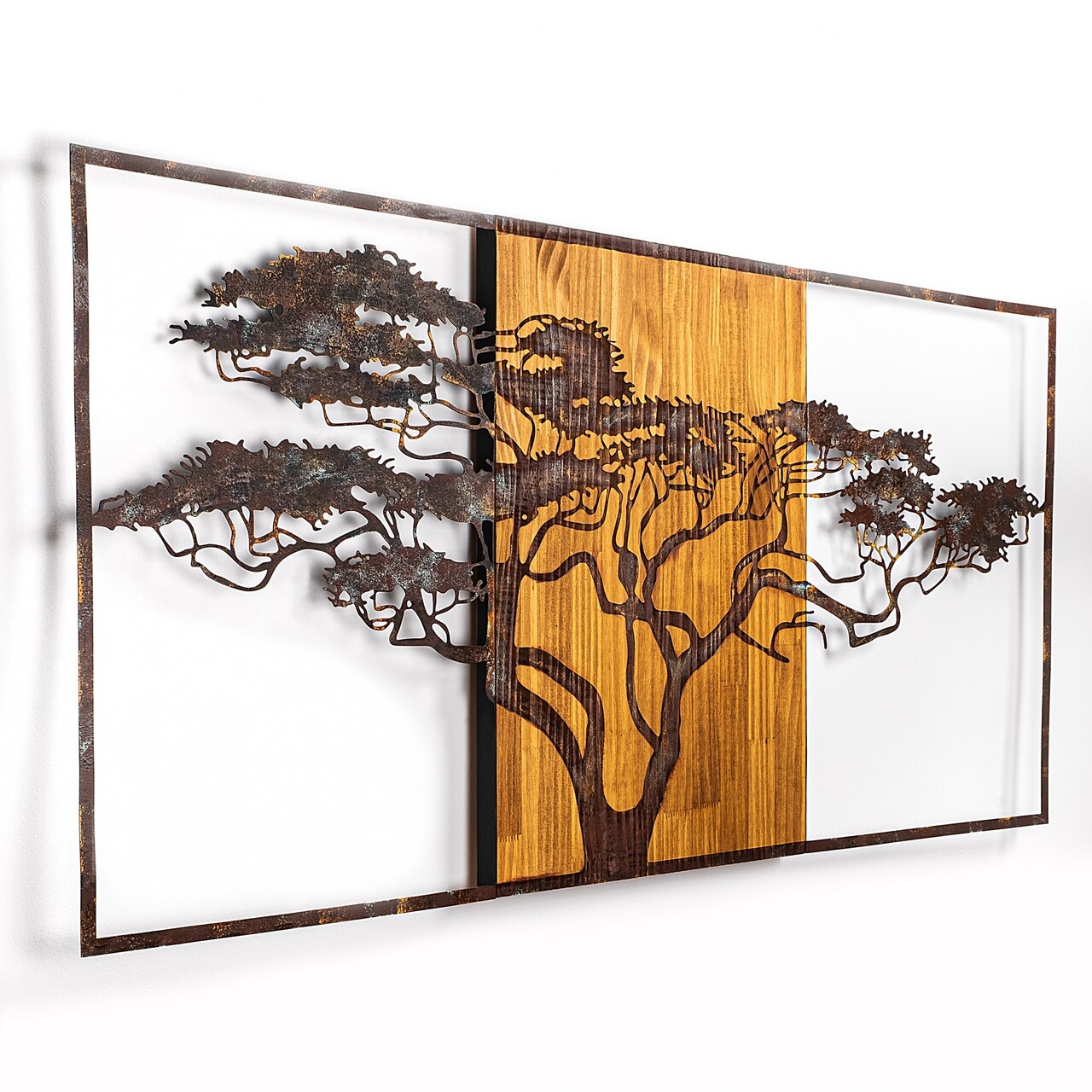Decoratiune de perete, Acacia Tree, Lățime: 147 cm Înălțime: 70 cm Adâncime: 3 cm, Multicolor - view 6