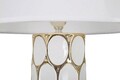 Lampa de masa, Glam Carv, Mauro Ferretti, 1 x E27, 40W, Ø34.5 x 56 cm, ceramica/fier/textil, alb/auriu