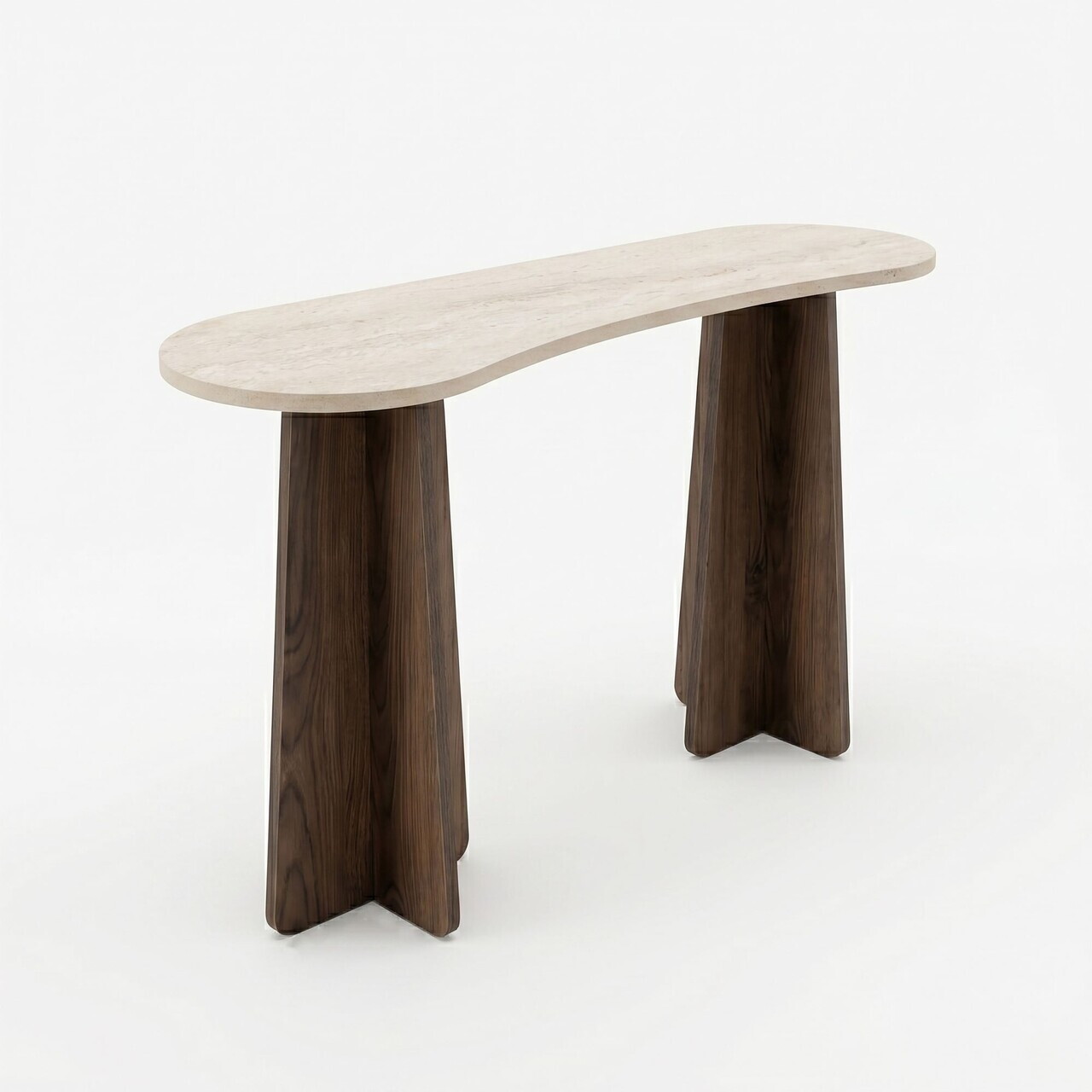Consola, Hanah Home, Zen, 120x75x35 cm, PAL, Travertin / Nuc - view 5
