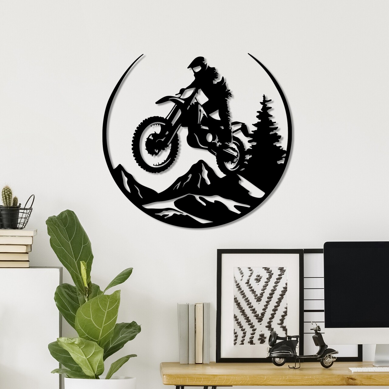 Decoratiune de perete, Enduro, Dimensiuni: 46 x 49 cm, Negru - view 2