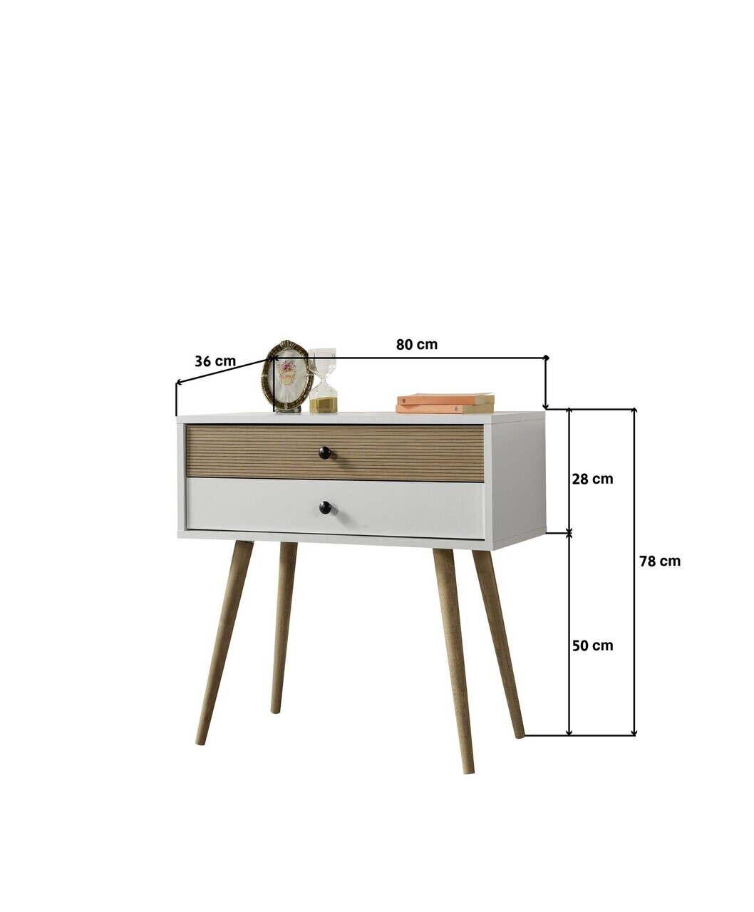 Dulap, Hanah Home, Vita 5203, 80x78x36 cm, PAL, Alb/Maro — imaginea 6