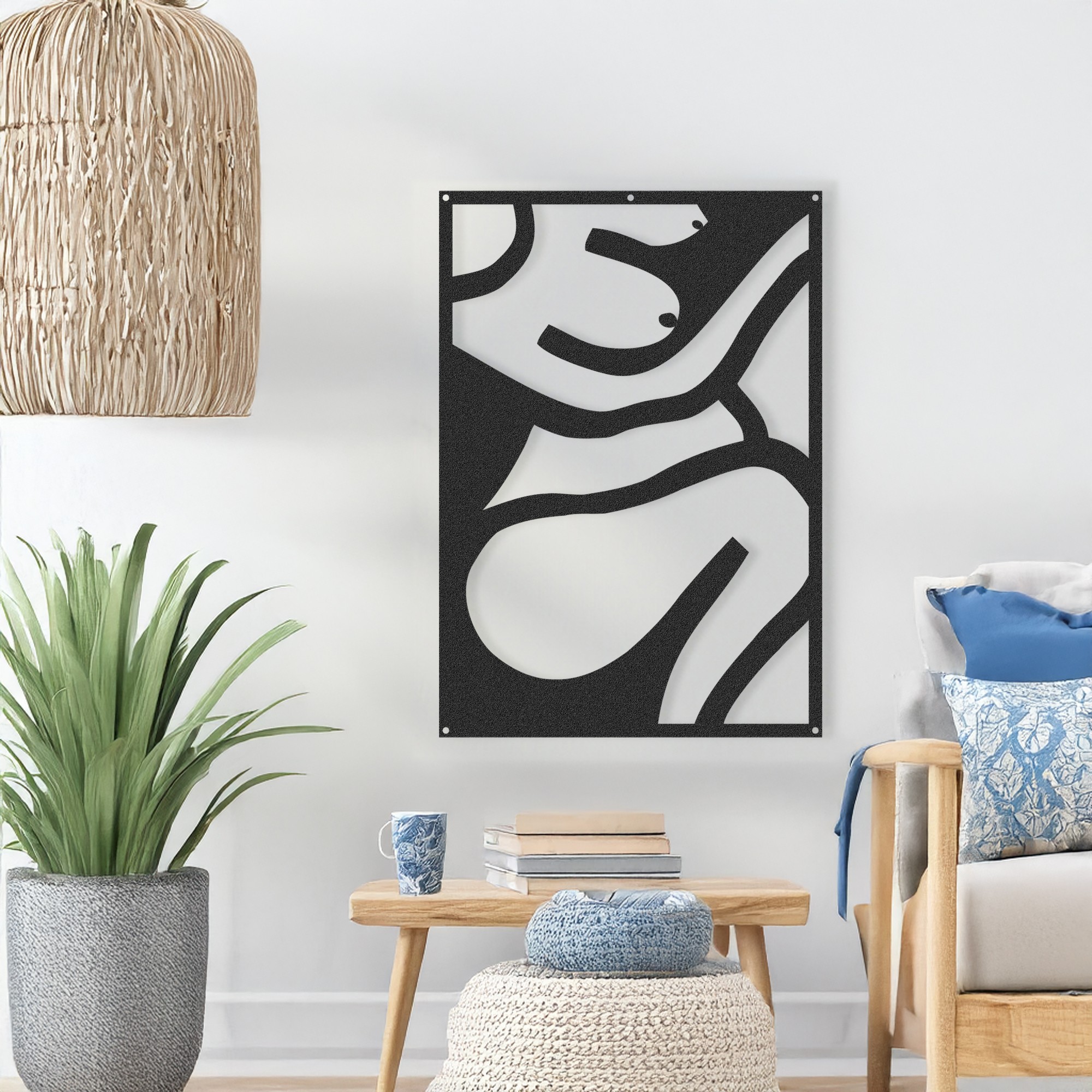 Decoratiune de perete, RT-NMD-001, Dimensiuni: 58,5 x 41 cm, Negru