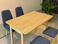 Set masa extensibila si 4 scaune, Vella, Vina Mini 02 1048, PAL, Stejar / Albastru închis