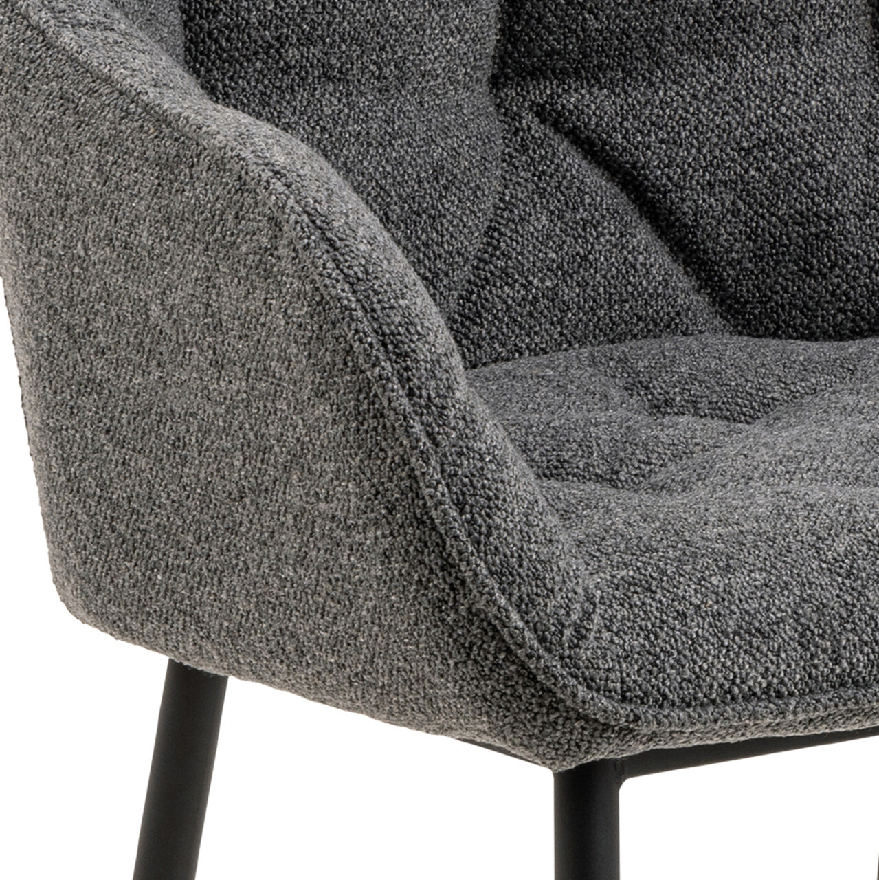 Scaun Brooke, Actona, 58x55x83 cm, tesatura Boucle/otel, antracit - view 3