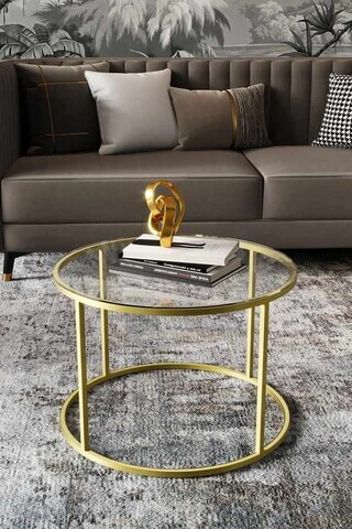 Masuta de cafea, Hanah Home, Royal, Auriu