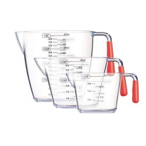 Set 3 cani pentru masurat, kitchen craft, 200 ml/400 ml/900 ml, acril